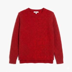 Madewell Hexcomb Pullover Sweater Women's XS Cherry Red Cotton Knit